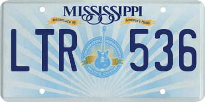 MS license plate LTR536