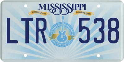 MS license plate LTR538