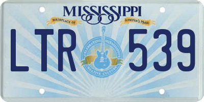 MS license plate LTR539