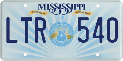 MS license plate LTR540