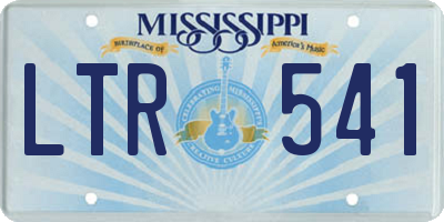 MS license plate LTR541