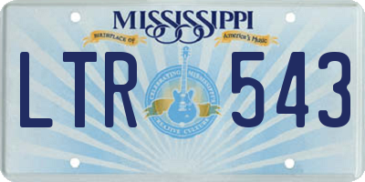 MS license plate LTR543
