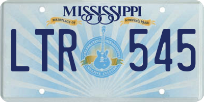 MS license plate LTR545