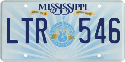 MS license plate LTR546