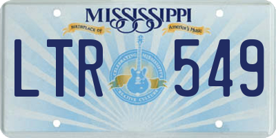 MS license plate LTR549