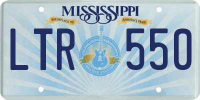 MS license plate LTR550