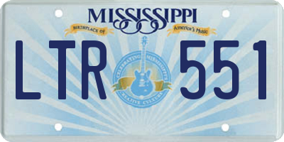 MS license plate LTR551