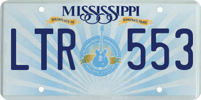 MS license plate LTR553