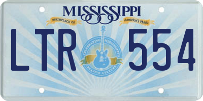 MS license plate LTR554
