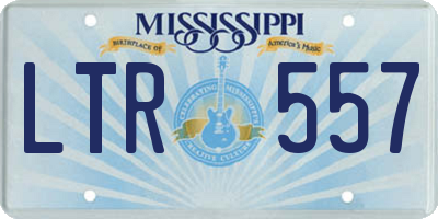 MS license plate LTR557