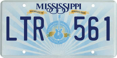 MS license plate LTR561