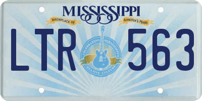 MS license plate LTR563