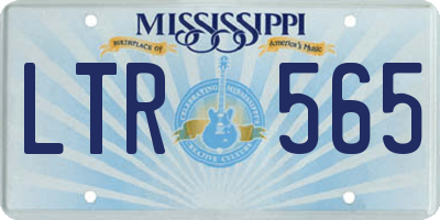 MS license plate LTR565