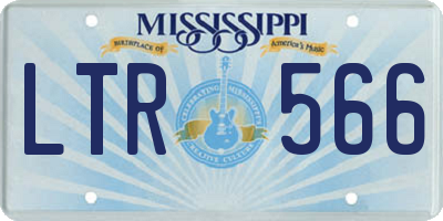 MS license plate LTR566
