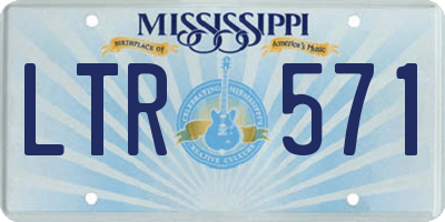 MS license plate LTR571
