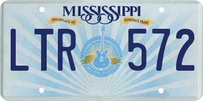 MS license plate LTR572