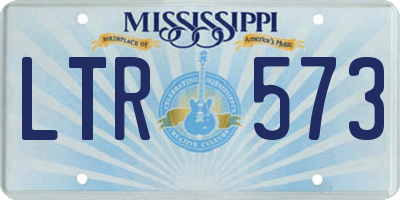 MS license plate LTR573