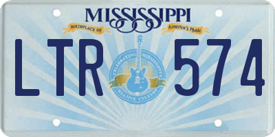 MS license plate LTR574