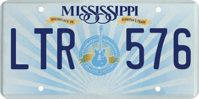 MS license plate LTR576