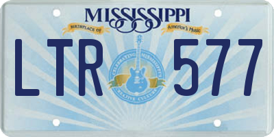 MS license plate LTR577