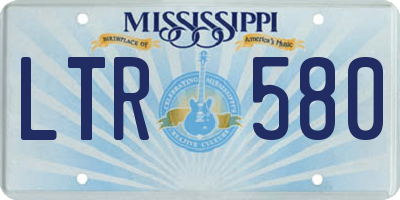 MS license plate LTR580