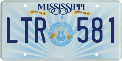 MS license plate LTR581