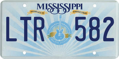 MS license plate LTR582