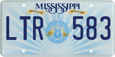 MS license plate LTR583