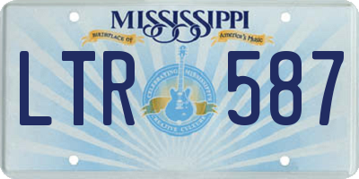 MS license plate LTR587