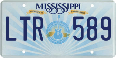 MS license plate LTR589