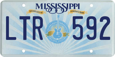 MS license plate LTR592