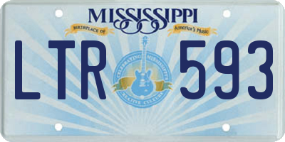 MS license plate LTR593