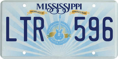 MS license plate LTR596