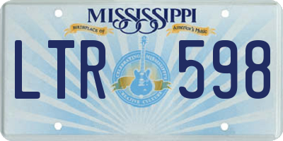 MS license plate LTR598
