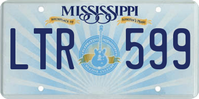 MS license plate LTR599