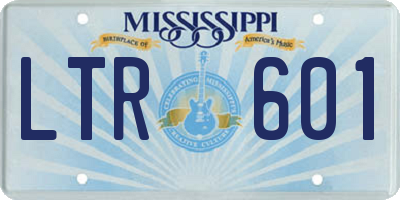 MS license plate LTR601