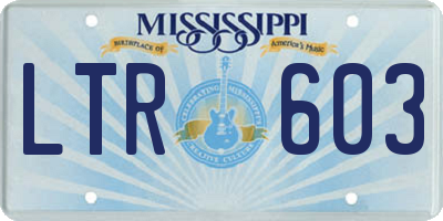 MS license plate LTR603