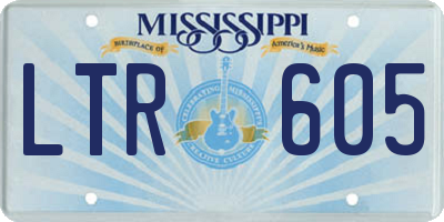 MS license plate LTR605