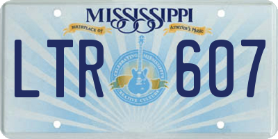 MS license plate LTR607