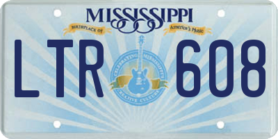 MS license plate LTR608