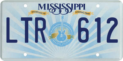 MS license plate LTR612