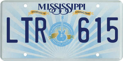 MS license plate LTR615