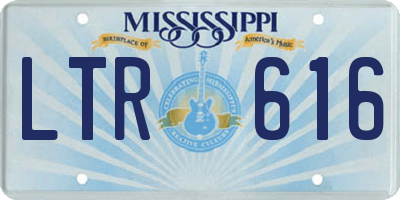 MS license plate LTR616
