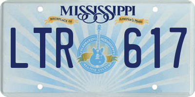 MS license plate LTR617