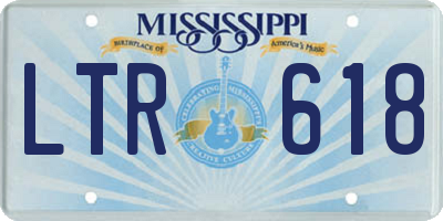 MS license plate LTR618