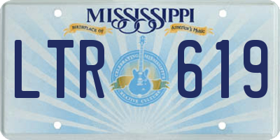 MS license plate LTR619