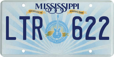 MS license plate LTR622