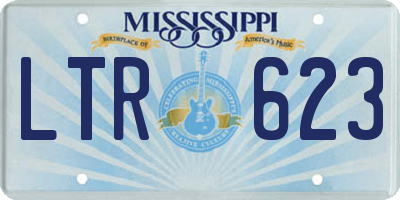 MS license plate LTR623