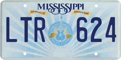 MS license plate LTR624