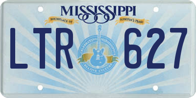 MS license plate LTR627